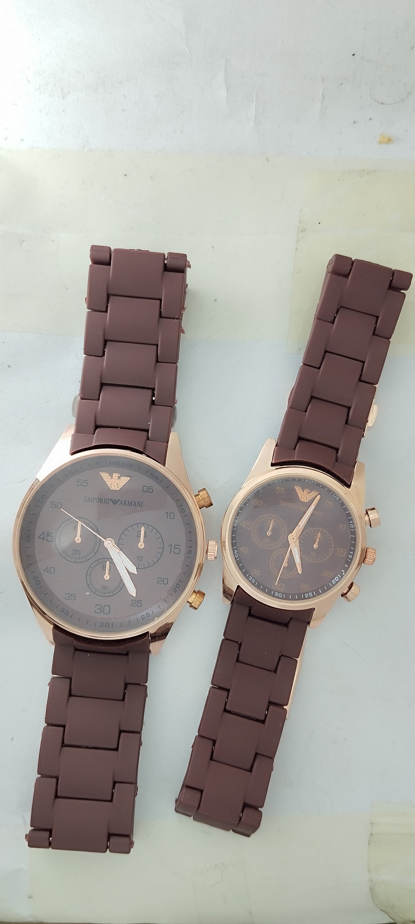 Matte Brown EA-Branded Pair Watch For Two
