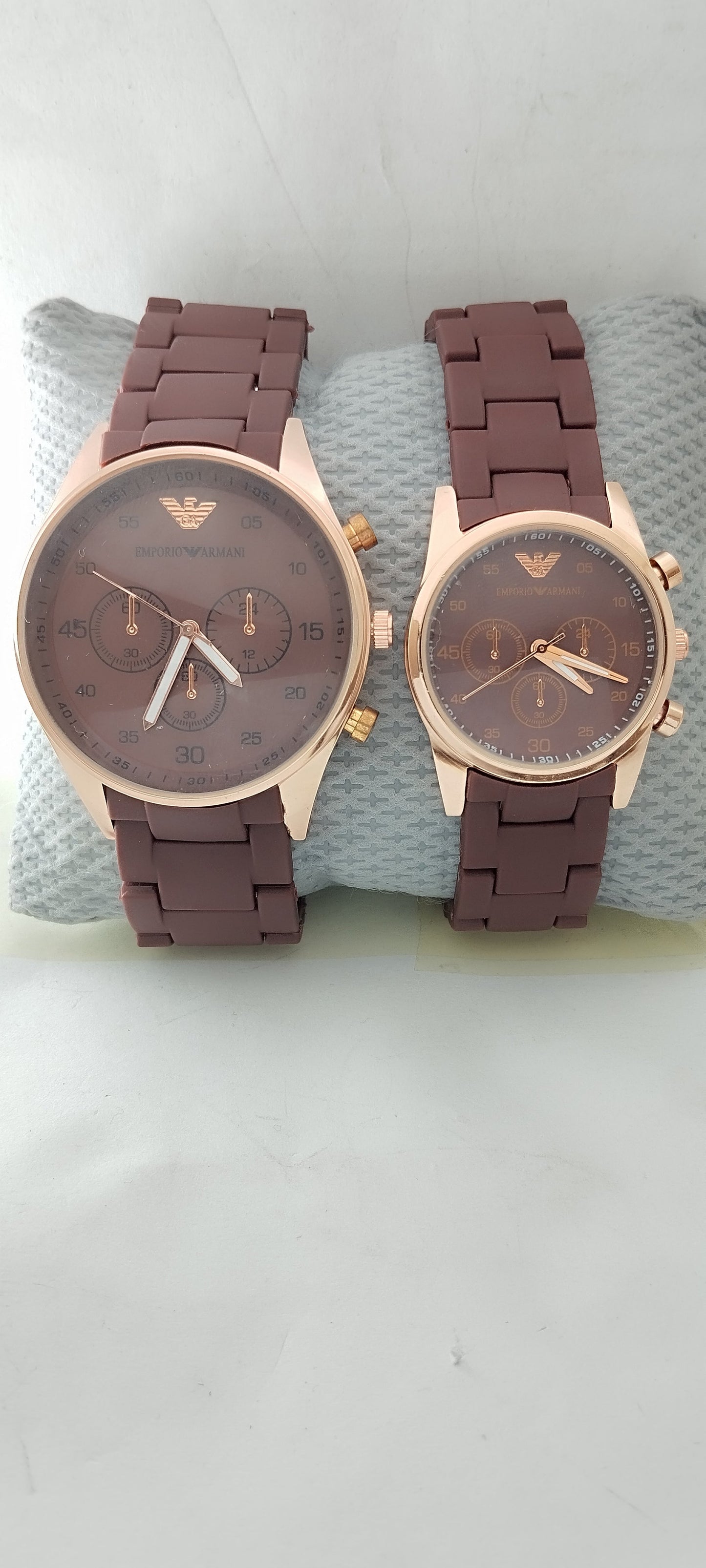 Matte Brown EA-Branded Pair Watch For Two