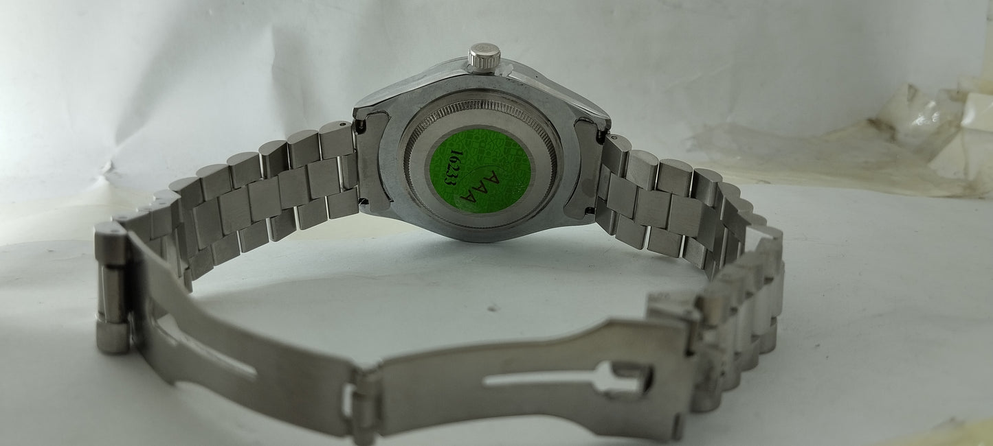 Silver R-Branded Red Dial Chain Watch For Men