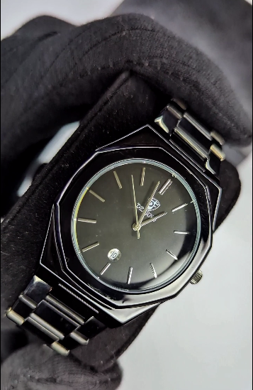 Raven Black Chain Watch For Men