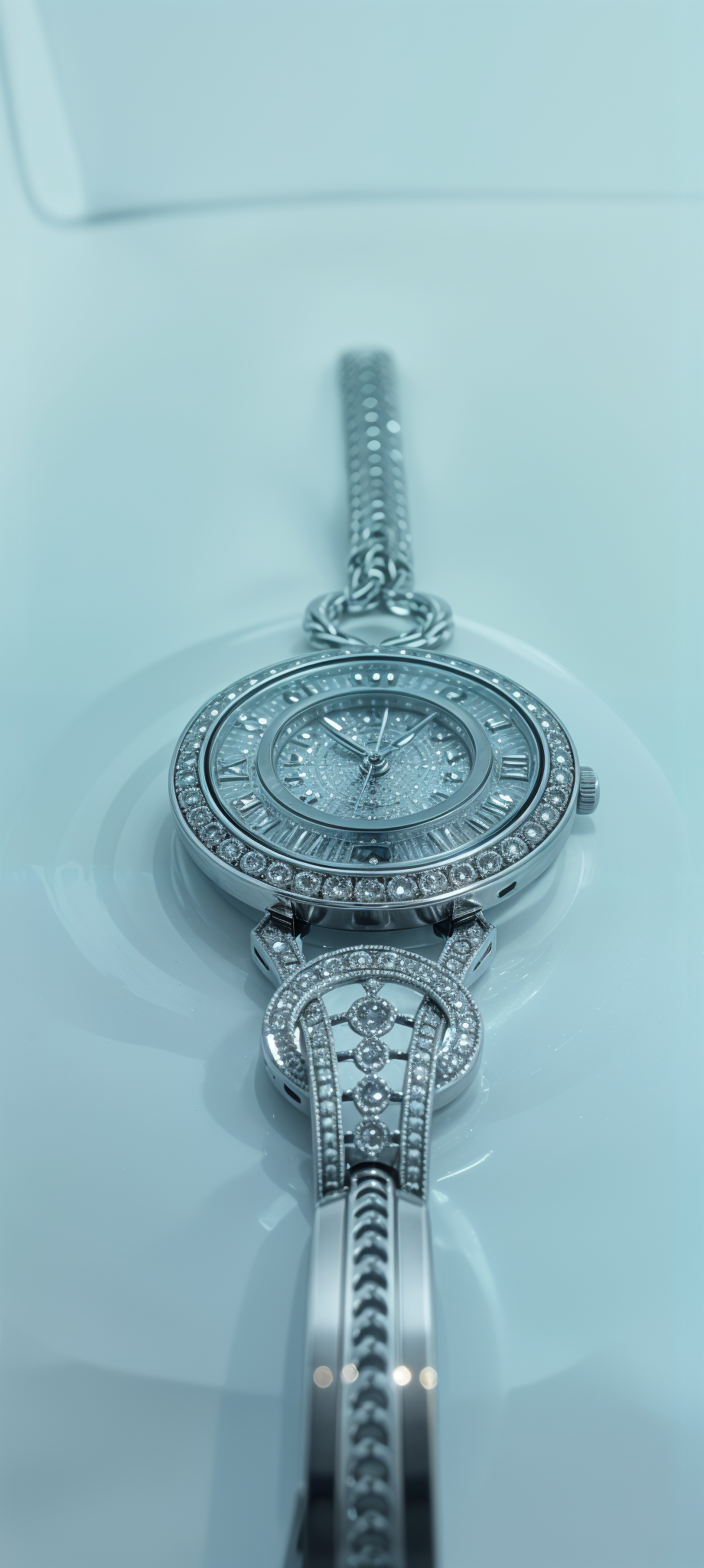 Sparkling Silver Diamond Watch For Women