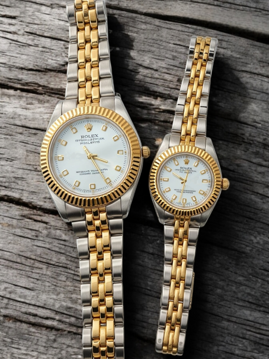 Gold & Silver R-Branded Pair Watch For Two