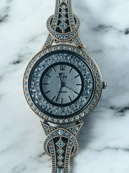 Sparkling Silver Diamond Watch For Women