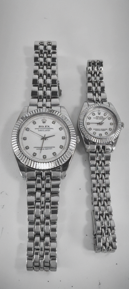 Silver R-Branded Pair Watch For Two