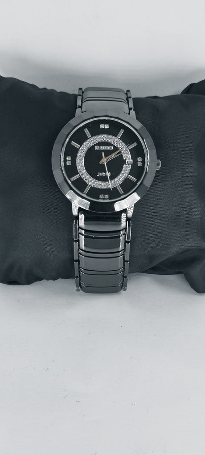 Noir Black Branded Chain Watch For Men