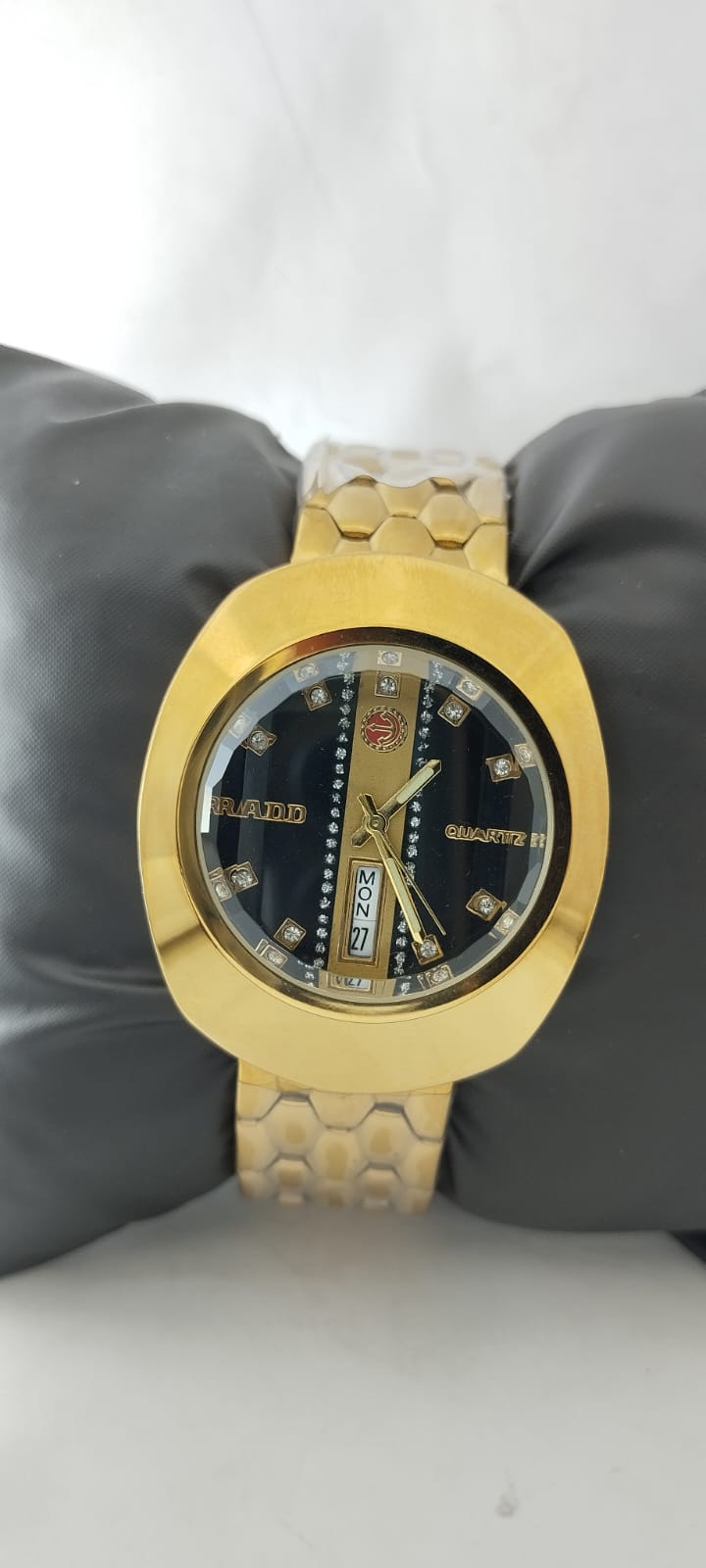 Gold RDO-Branded Black Dial Chain Watch For Men