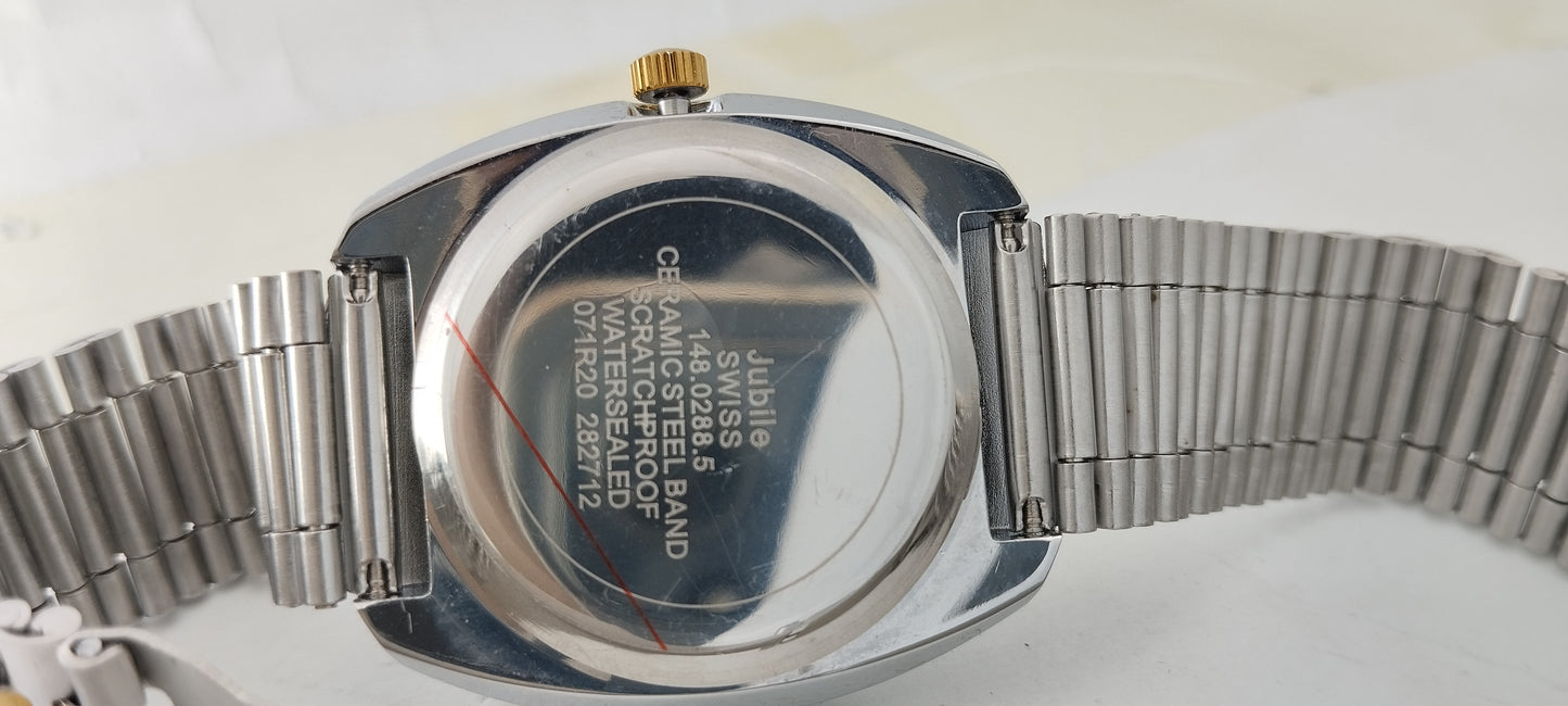Gold & Silver White Dial With Blue Diamonds RDO-Branded Watch For Men