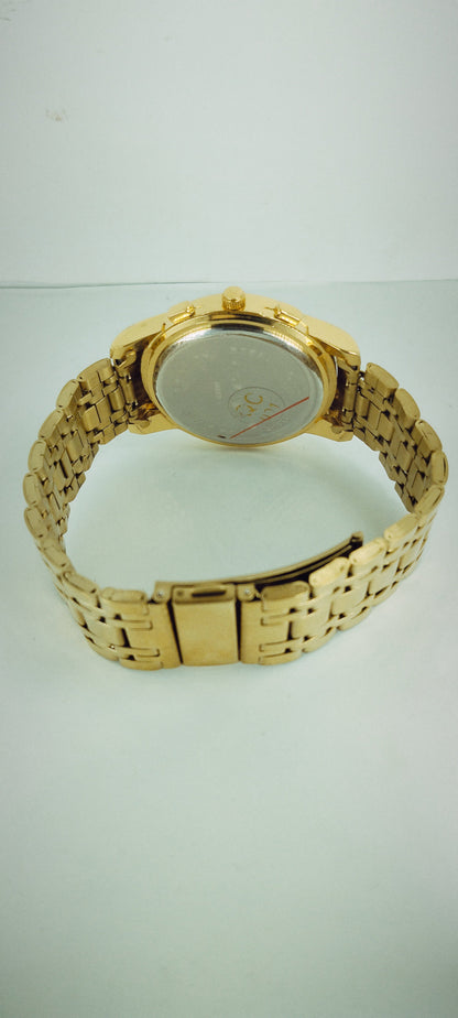 Glorious Gold Semi-Skeleton Chain Watch For Men