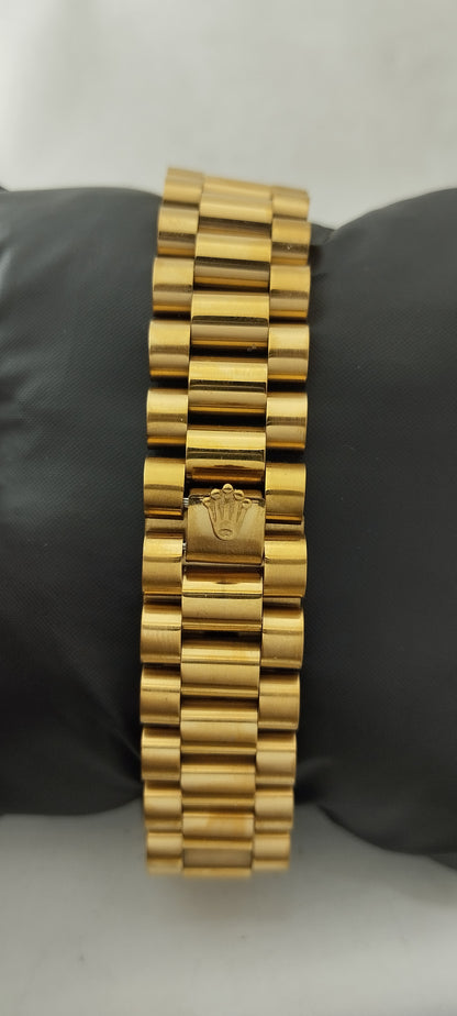 Gold R-Branded Green Dial Chain Watch For Men