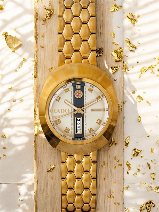 Gold RDO-Branded Gold Dial Chain Watch For Men