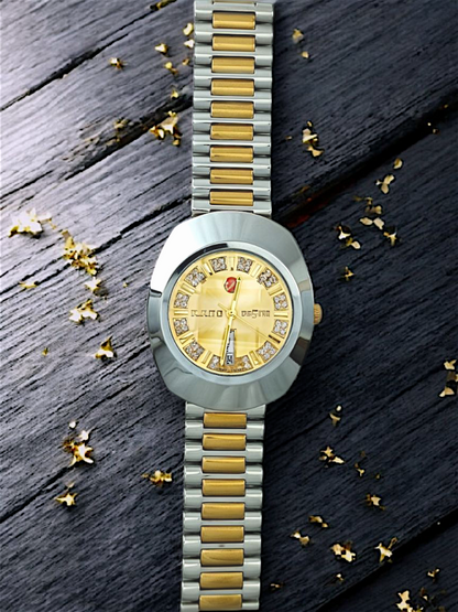 Gold & Silver Gold Dial RDO-Branded Watch For Men